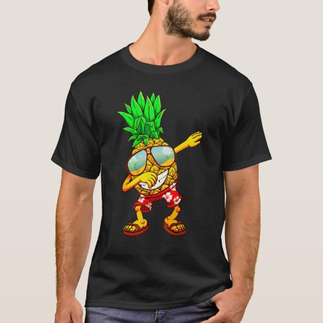 Camiseta Dabbing Pineapple Gafas de sol Aloha Bebidas Hawai (Anverso)