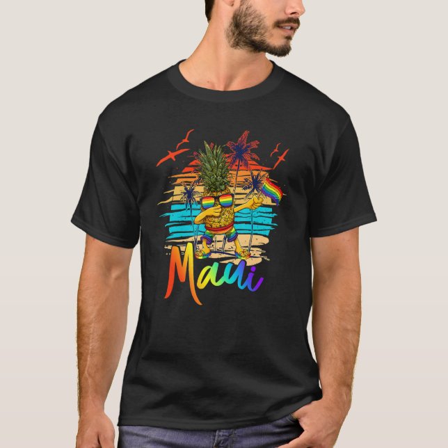 Camiseta Dabbing Pineapple Gay Pride Lgbt Maui Hawaii Summe (Anverso)