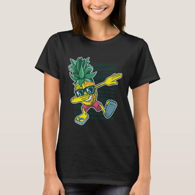 Camiseta Dabbing Pineapple Sunglasses Aloha Beaches Hawaii  (Anverso)
