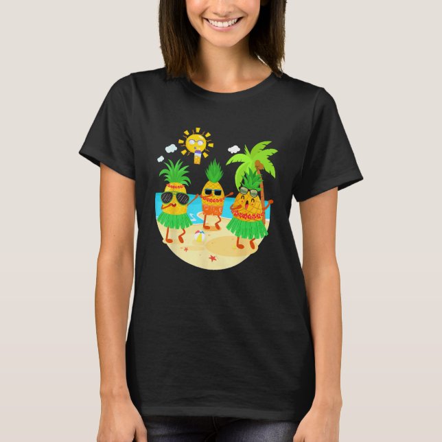 Camiseta Dabbing Pineapple Sunglasses Hawaii Beach Palm Tre (Anverso)