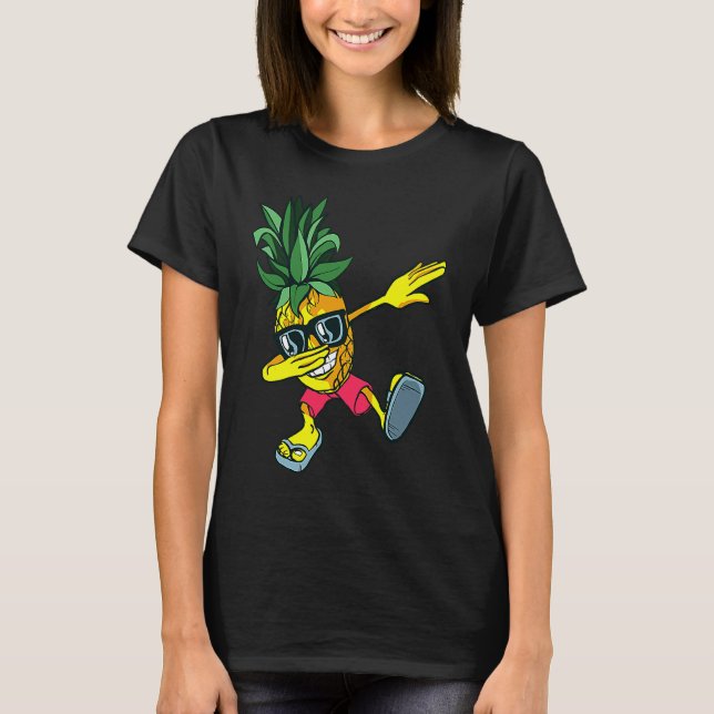 Camiseta Dabbing Pineapple Sunglasses  Pineapple Summer Bea (Anverso)