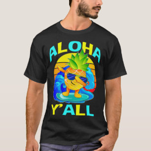Camiseta Dabbing Pineapple Surfer Aloha Bebidas Verano 1