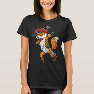 Camiseta Dabbing Pirate Cute Fox Halloween Vintage