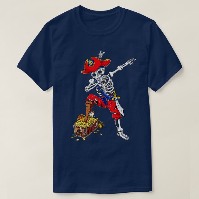 Camiseta Dabbing Pirate Skeleton Dab Niños disfraz de Hallo (Diseño del anverso)