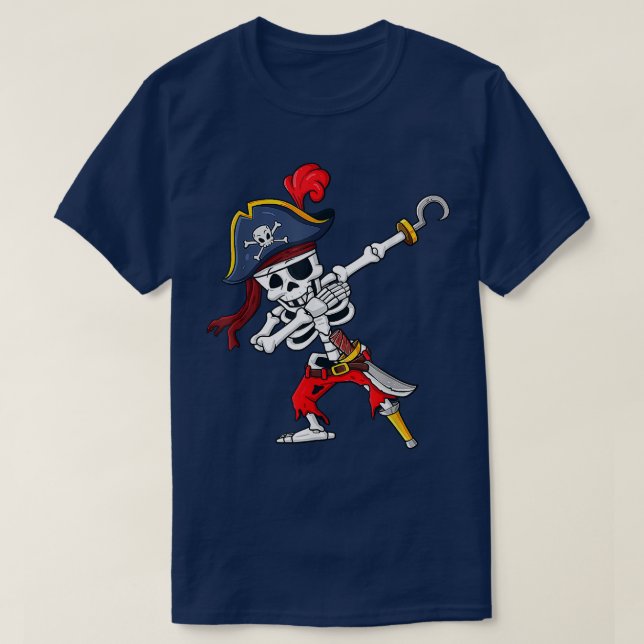 Camiseta Dabbing Pirate Skeleton Funny Halloween 2022  (Diseño del anverso)