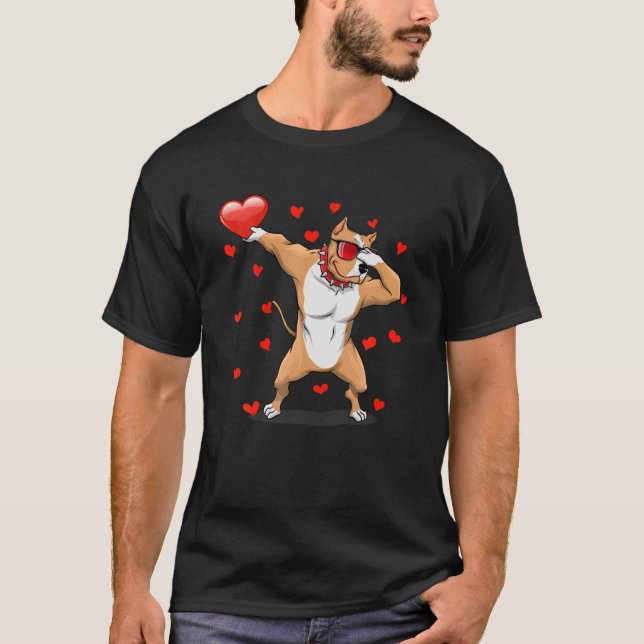 Camiseta Dabbing Pit Bull Gafas de sol Día de San Valentín  (Anverso)