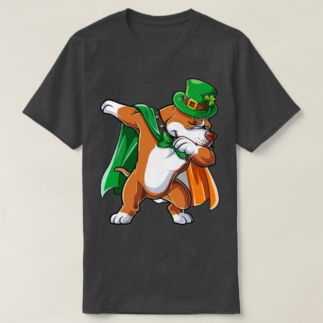 Camiseta Dabbing Pitbul Irish Leprechaun St Patricks Day Fe (Diseño del anverso)