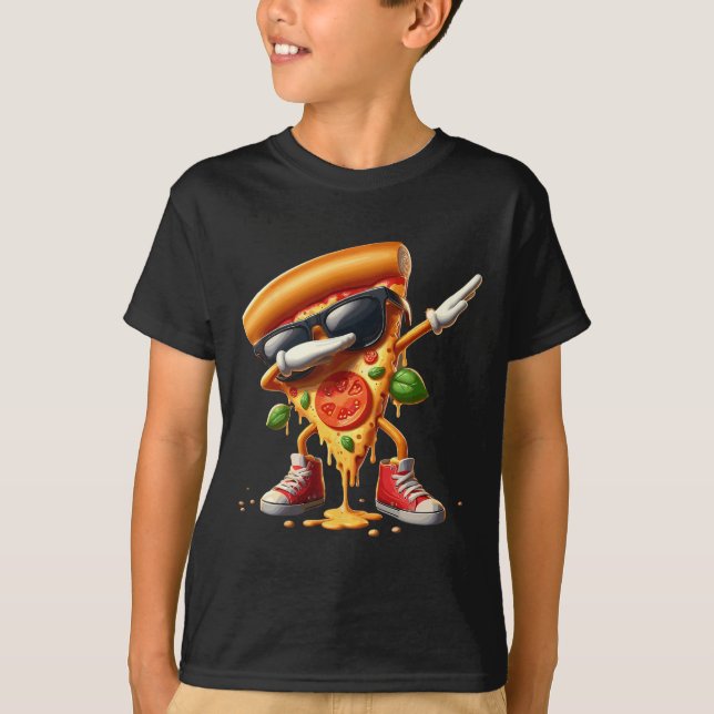 Camiseta Dabbing Pizza Slice Dancing Pizza Lover Boy Funny (Anverso)