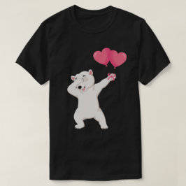Camiseta Dabbing Polar Bear Día de San Valentín de corazón