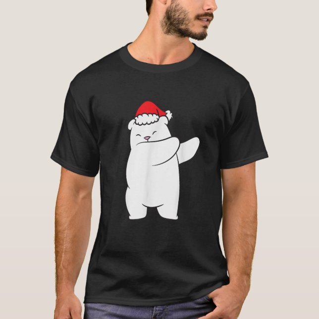 Camiseta Dabbing Polar Bear Santa Hat Christmas Hat Polar B (Anverso)