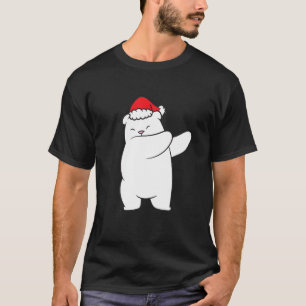 Camiseta Dabbing Polar Bear Santa Hat Navidades Gorra Polar