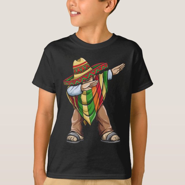 Camiseta Dabbing Poncho Cinco De Mayo Festival Mexicano de  (Anverso)