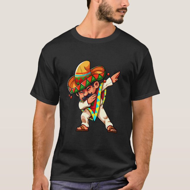 Camiseta Dabbing Poncho Cinco De Mayo Festival Mexicano de  (Anverso)