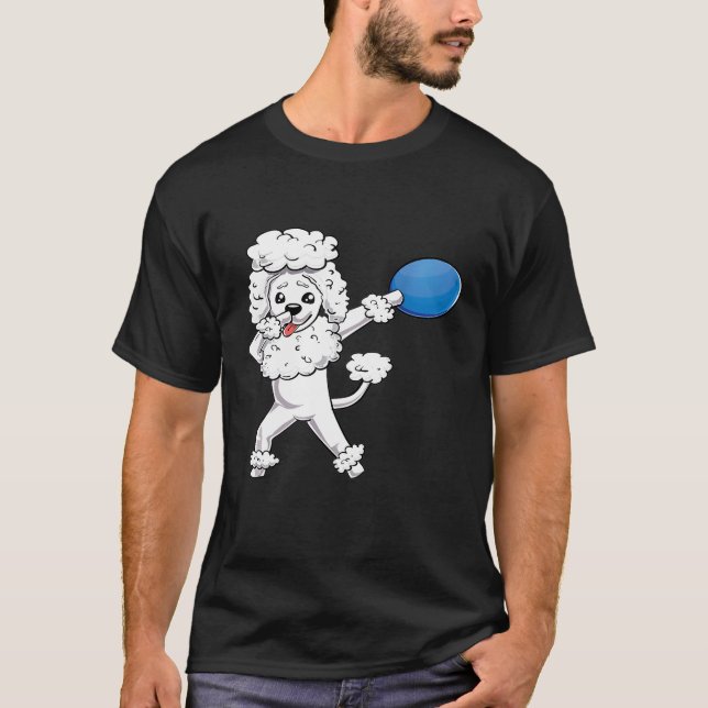 Camiseta Dabbing Poodle Perro Dab Mascota Dueño Regalo Disc (Anverso)
