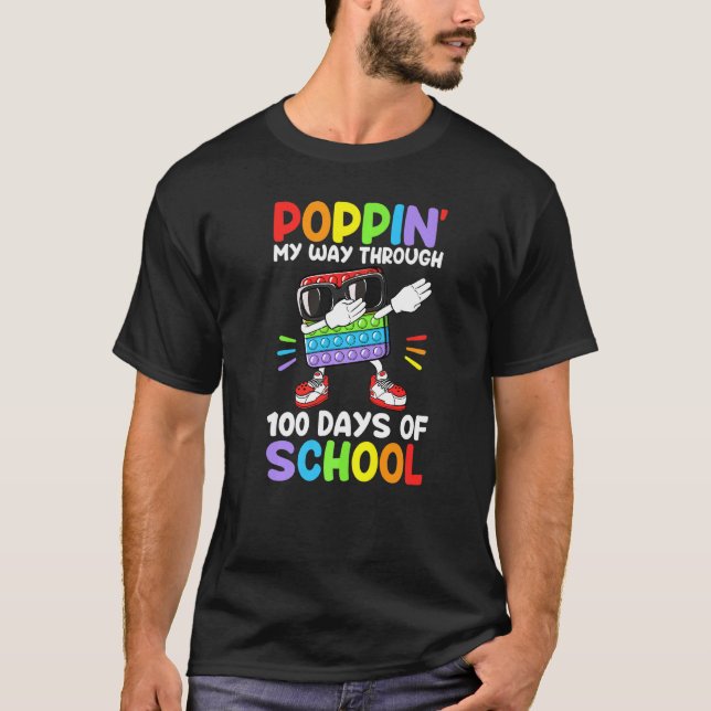 Camiseta Dabbing Poppin Mi Camino A Lo Largo De 100 Días De (Anverso)