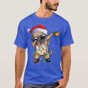 Camiseta Dabbing Pug Christmas Tree Lights Funny Pug Dog Xm