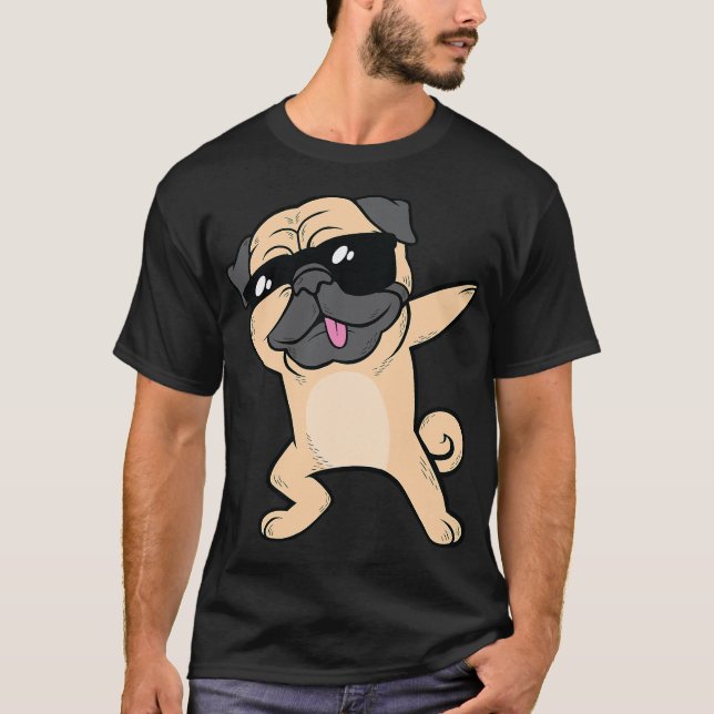 Camiseta Dabbing Pug Dab Dance Niños Chicas Adultos (Anverso)