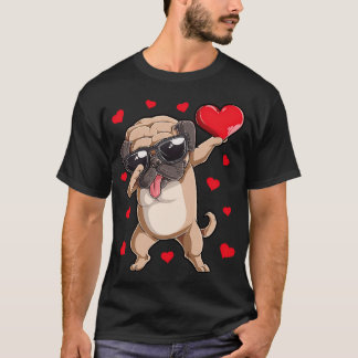 Camiseta Dabbing Pug Día de San Valentín Amante de los Perr