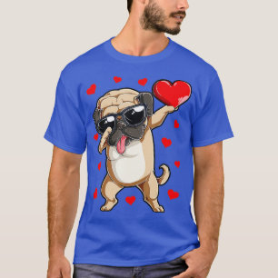 Camiseta Dabbing Pug Heart Día de San Valentín Niños niños 