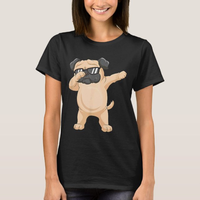 Camiseta Dabbing Pug Pug Gafas de sol Dab Dance Classic T-S (Anverso)