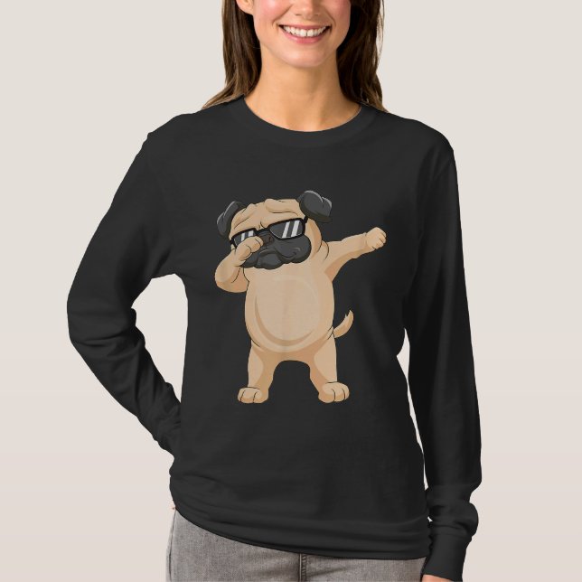Camiseta Dabbing Pug Pug Gafas de sol Dab Dance Classic T-S (Anverso)