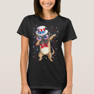 Camiseta Dabbing Pug Tío Sam Gorra Bandera Americana 4 de J