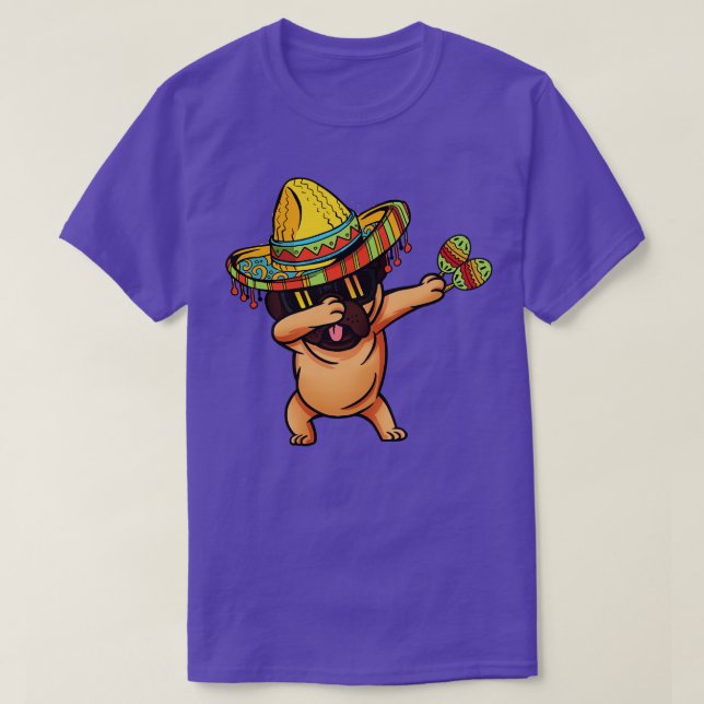 Camiseta Dabbing Pug with Sombrero and Maracas Cinco de May (Diseño del anverso)