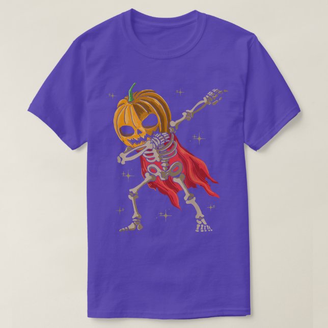 Camiseta Dabbing Pumpkin Dance of Death Macabre Skeleton  (Diseño del anverso)
