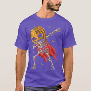 Camiseta Dabbing Pumpkin Dance of Death Macabre Skeleton