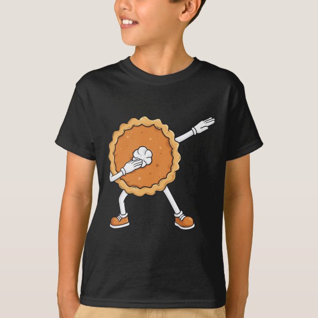 Camiseta Dabbing Pumpkin Pie Día de Acción de Gracias Niños (Anverso)