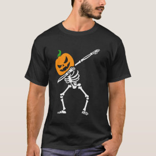 Camiseta Dabbing Pumpkin Skeleton Scary Pumpkin Funny Hallo