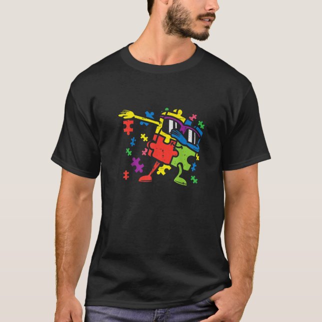 Camiseta Dabbing Puzzle Boys Autism Awareness Dab Dance Kid (Anverso)