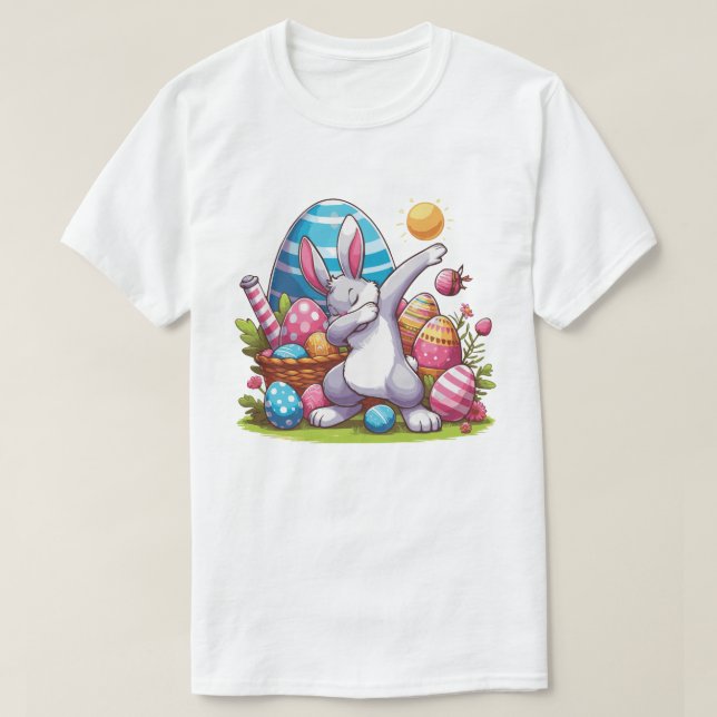 Camiseta Dabbing Rabbit Bunny Easter Day Boys Chicas (Diseño del anverso)