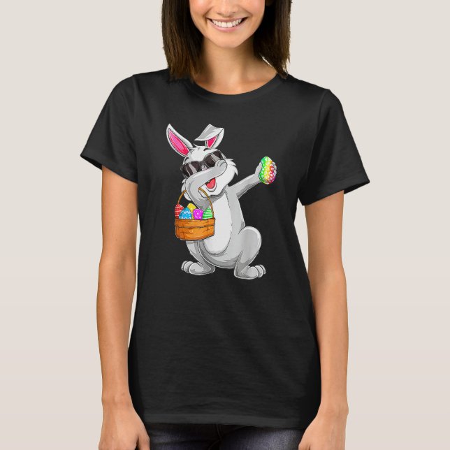 Camiseta Dabbing Rabbit Easter Day Caza de huevos Dab (Anverso)