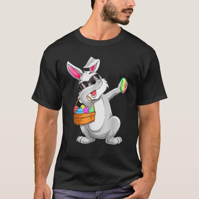 Camiseta Dabbing Rabbit Easter Day Caza de huevos Dab (Anverso)