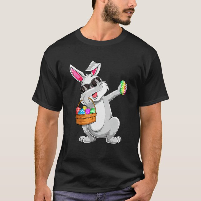 Camiseta Dabbing Rabbit Easter Day Caza de huevos Dab (Anverso)