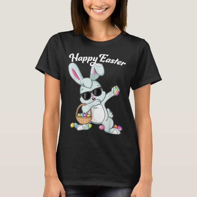 Camiseta Dabbing Rabbit Happy Easter Day Eggs Dab Boys Girl (Anverso)