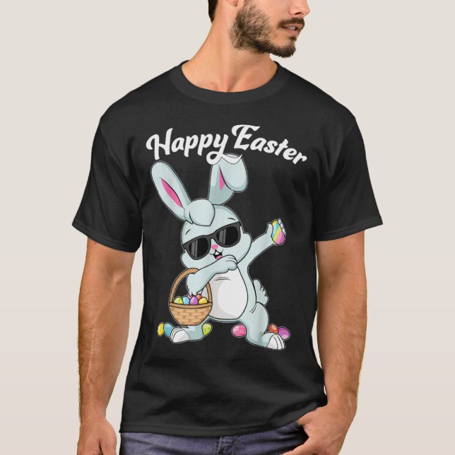 Camiseta Dabbing Rabbit Happy Easter Day Eggs Dab Boys Girl (Anverso)