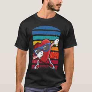 Camiseta Dabbing Retro Heart Love Relationship Valentines D