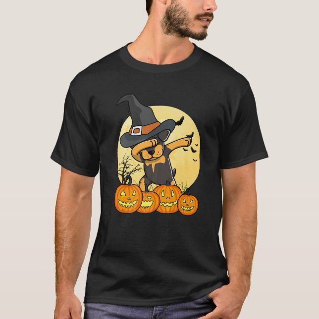 Camiseta Dabbing Rottweiler Dab Dance Divertido perro Hallo (Anverso)
