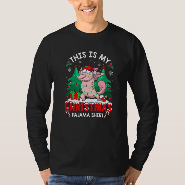 Camiseta Dabbing Santa Axolotl Ilumina Diversión Este es mi (Anverso)