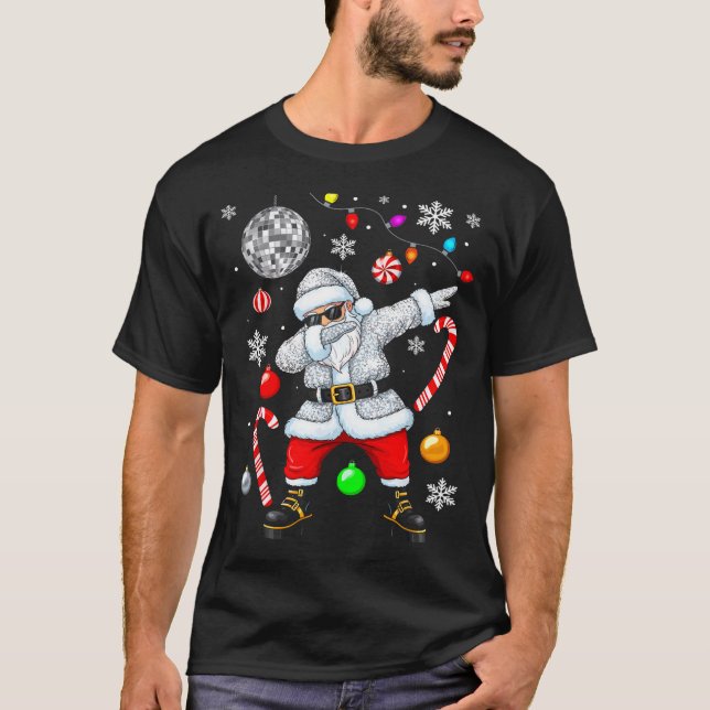 Camiseta Dabbing Santa Christmas Disco Retro 70s 80s Vibes  (Anverso)