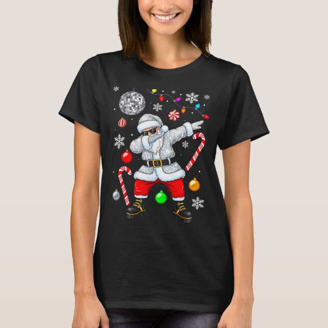Camiseta Dabbing Santa Christmas Disco Retro 70s 80s Vibes  (Anverso)