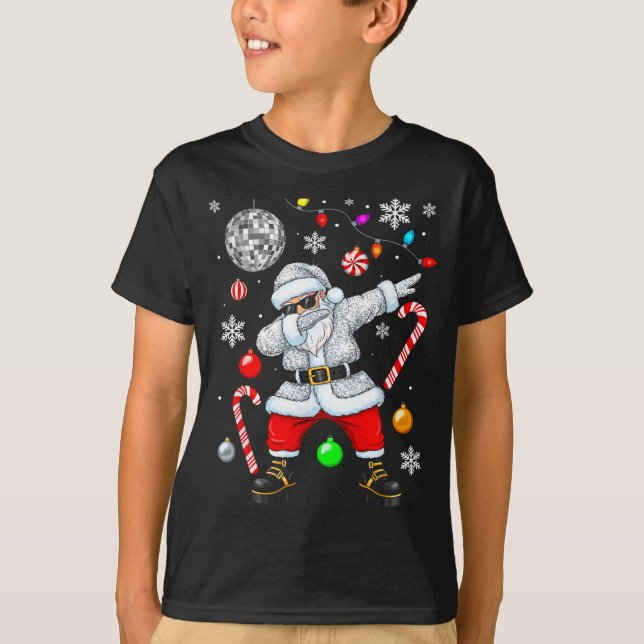 Camiseta Dabbing Santa Christmas Disco Retro 70s 80s Vibes  (Anverso)