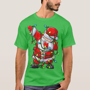 Camiseta Dabbing Santa Christmas Tree Lights Xmas Gifts Boy