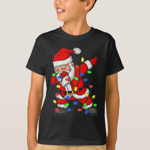 Camiseta Dabbing Santa Claus Árbol de Navidad enciende a ni