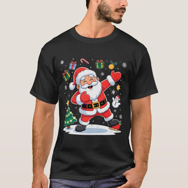 Camiseta Dabbing Santa Claus Christmas Holiday Boys Kids Da (Anverso)