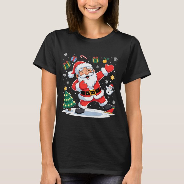 Camiseta Dabbing Santa Claus Christmas Holiday Boys Kids Da (Anverso)