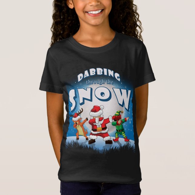 Camiseta Dabbing Santa Claus Elf Navidades de renos (Anverso)