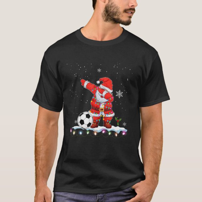 Camiseta Dabbing Santa Claus Navidades de fútbol niños homb (Anverso)